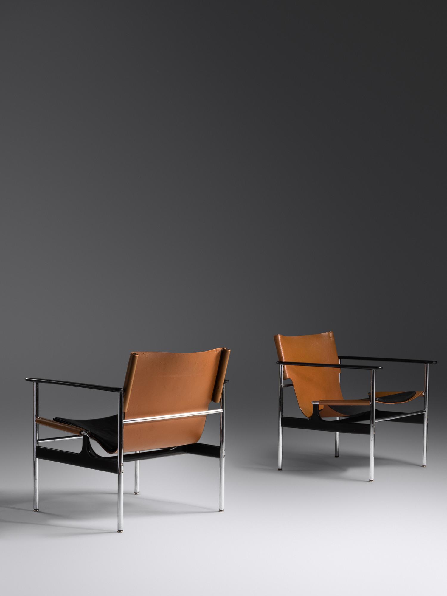 Pair of Sling Chairs, model 657 Knoll International, USA