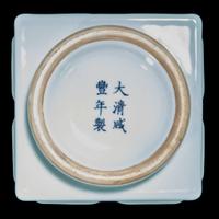 A Chinese pale celadon-glazed "Cong" vase 青釉琮式瓶 Xianfeng six-character mark and possibly of the period ????? ?? ??