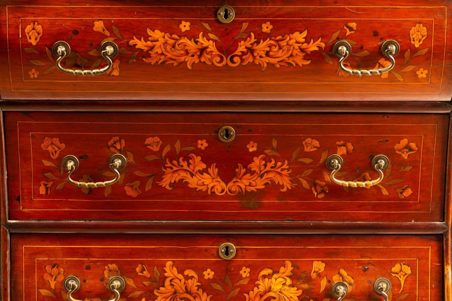 A Dutch Marquetry Inlaid Chest of Drawers — 19TH CENTURY