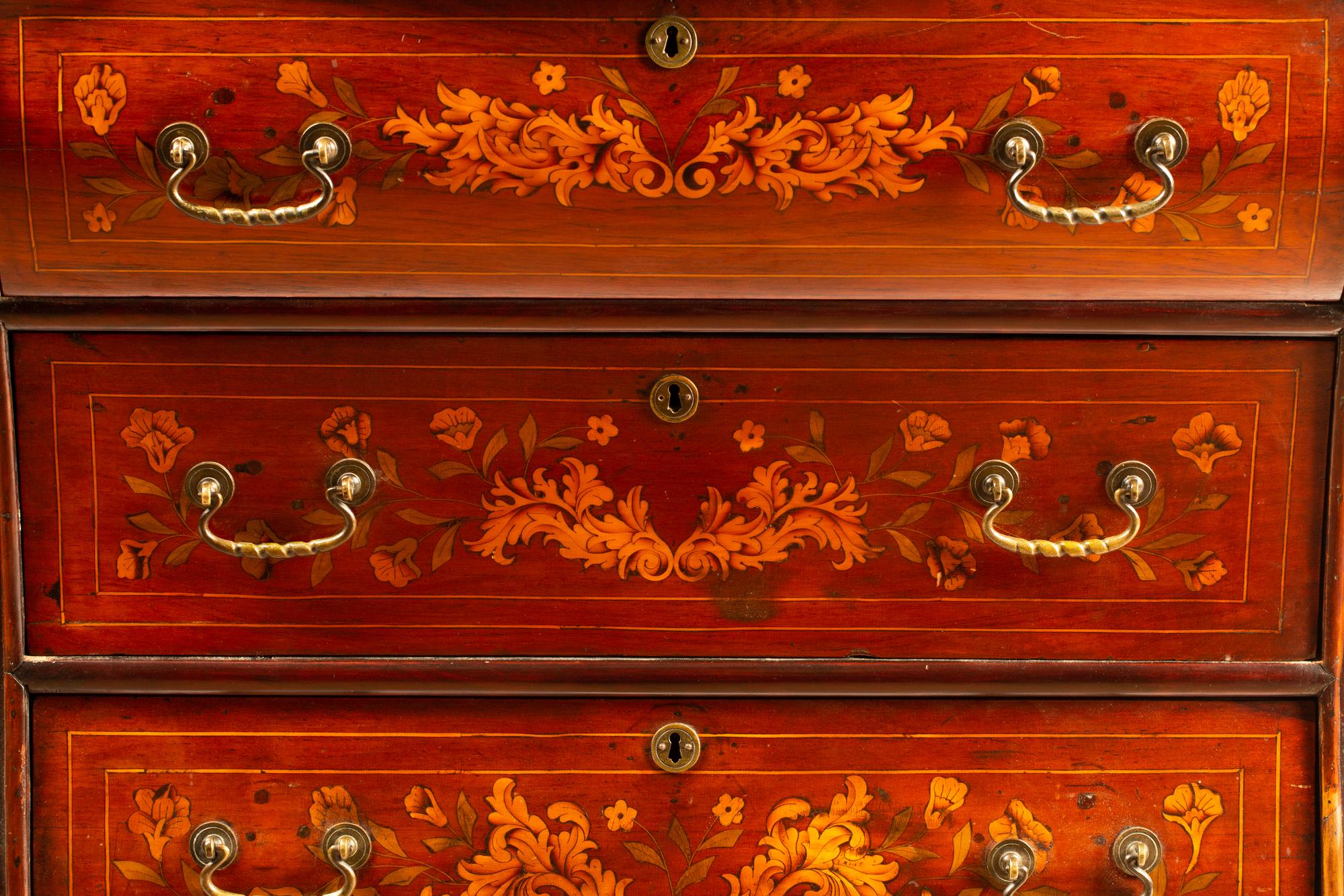 A Dutch Marquetry Inlaid Chest of Drawers — 19TH CENTURY