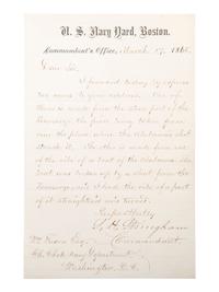 [CIVIL WAR - NAVY]. A group of 2 letters relating to the Kearsarge and Alabama , comprising: