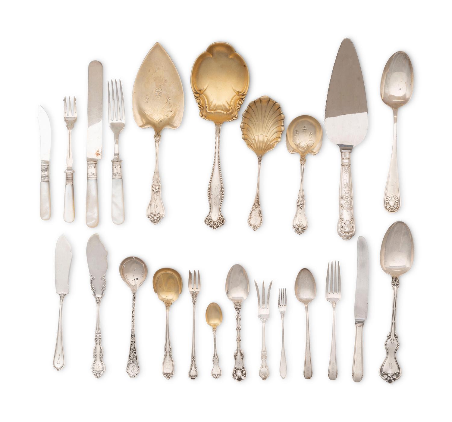 A Collection of American Silver Flatware and Serving Articles