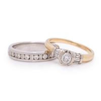 Two Diamond and Gold Rings