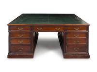 An Oversized Regency Mahogany Partners Desk