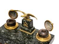 An Empire Style Gilt Metal and Marble Encrier