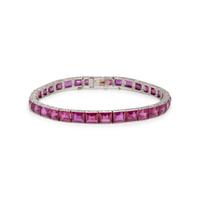 BURMESE RUBY AND PLATINUM BRACELET