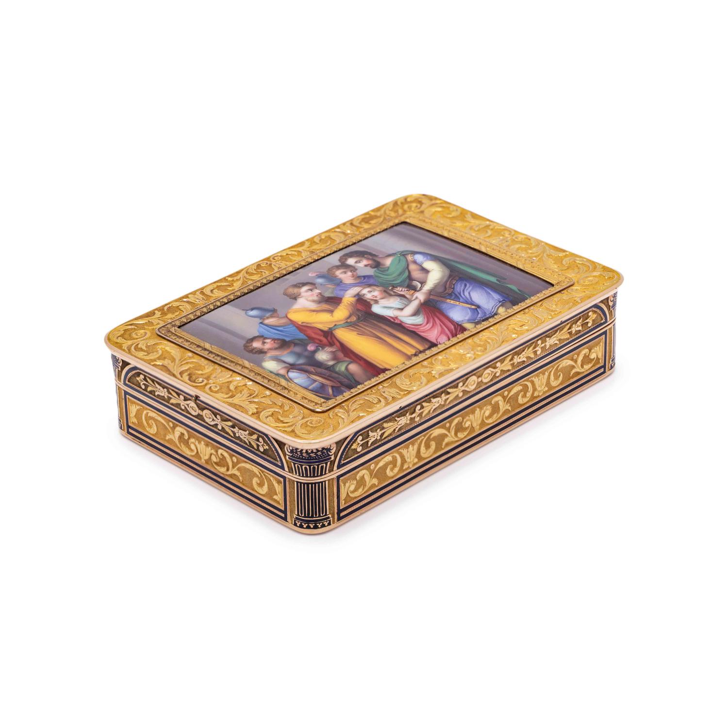 A Gold and Enamel Snuff Box