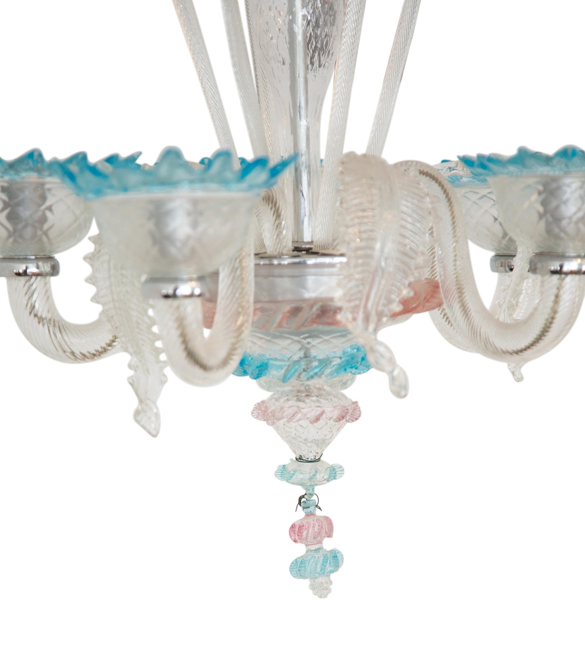 A Venetian Blown Glass Chandelier — MID 20TH CENTURY