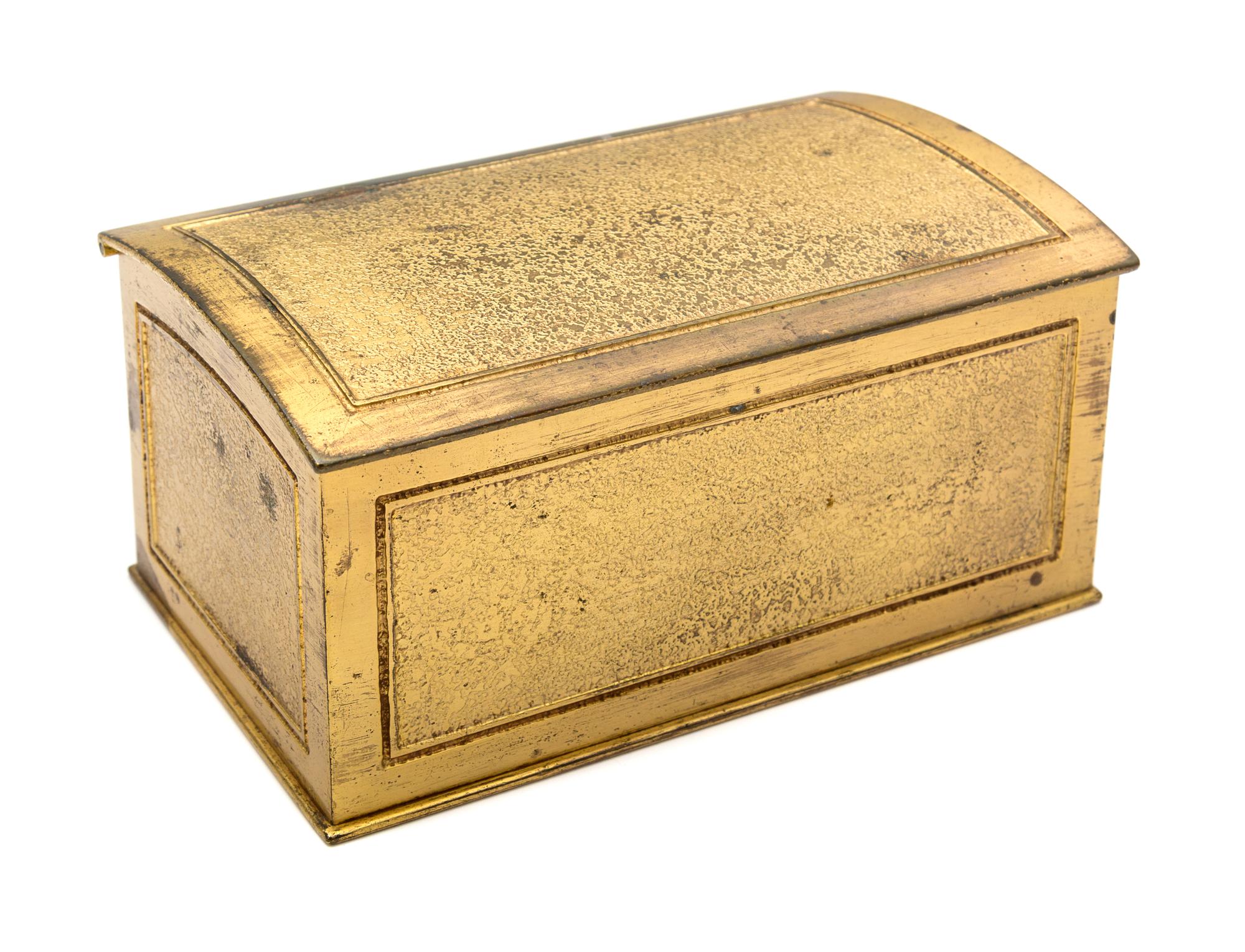 Tiffany Studios, an acid-etched bronze dore cigar box (1100)