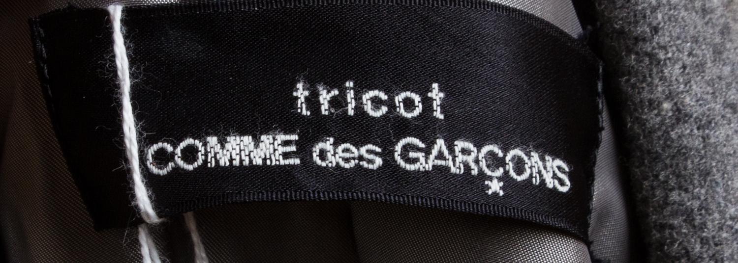 A Comme des Garcons Grey Wool Step Jacket,