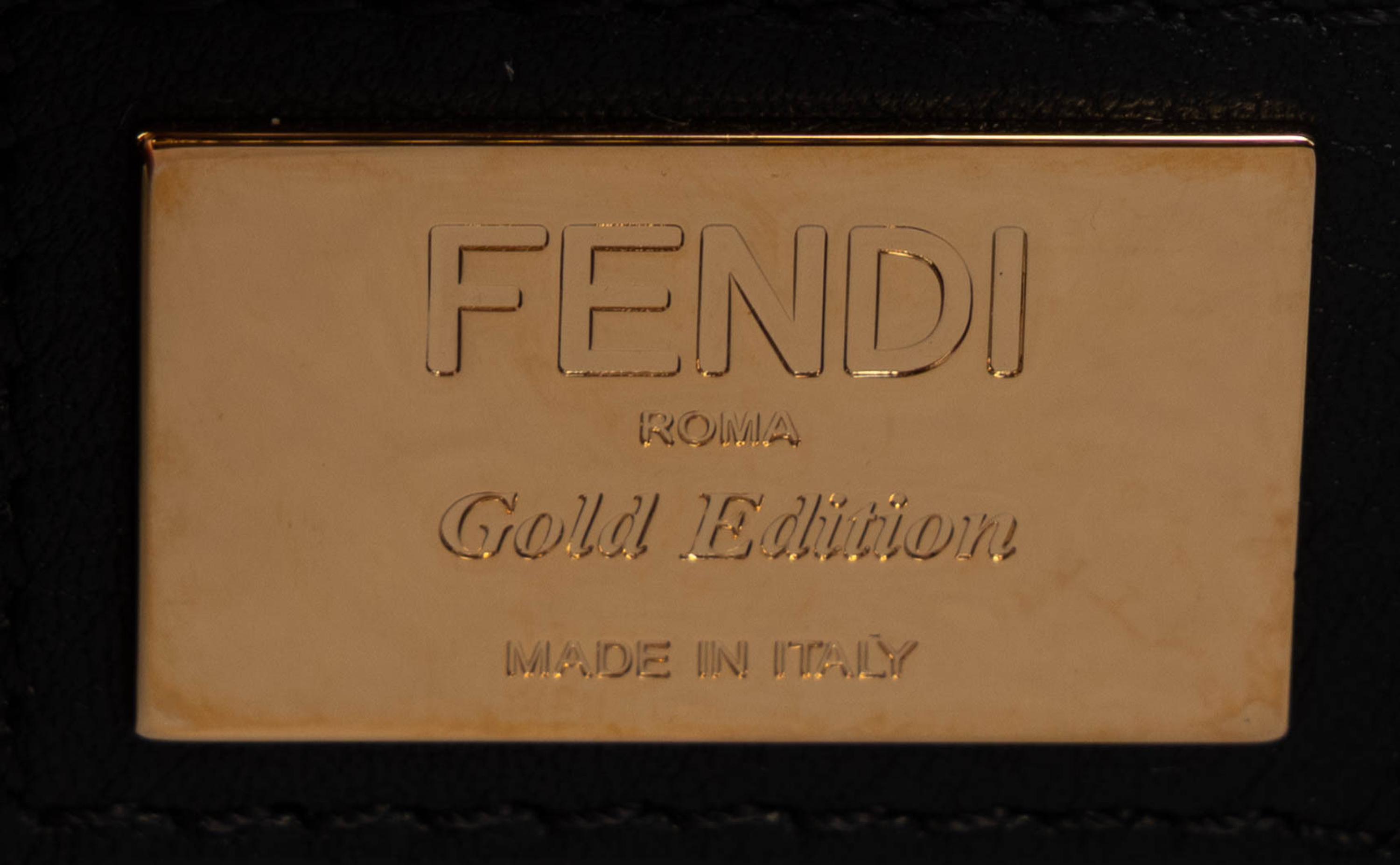 Fendi, Gold Edition DotCom Handbag in Gold Leather