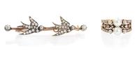 A Collection of Diamond and Pearl Jewelry, 6.80 dwts.