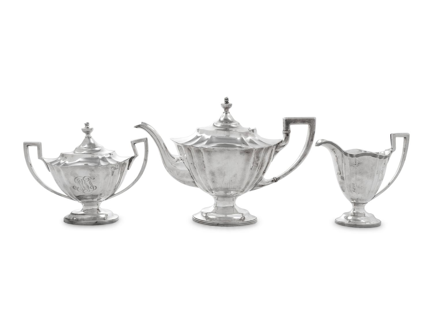 An American Silver Three-Piece Tea Service