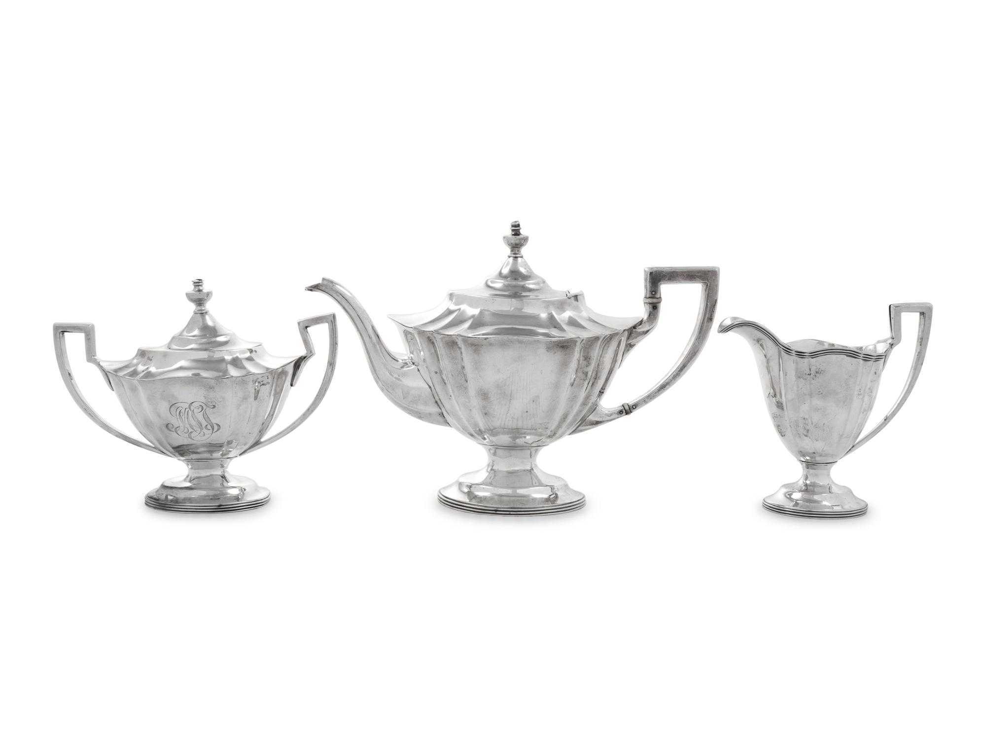 An American Silver Three-Piece Tea Service