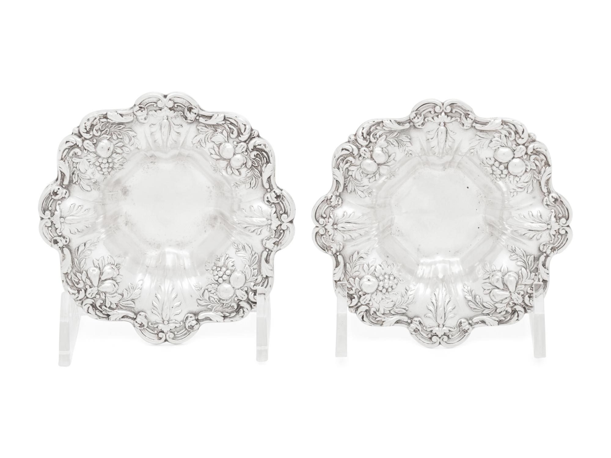 A Pair of American Silver Francis I Nut Dishes