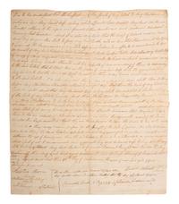 [SLAVERY & ABOLITION]. Manuscript last will and testament of enslaver Daniel Abbott, naming nine enslaved men, women, and children. District of Laurens, SC, 30 October 1800.
