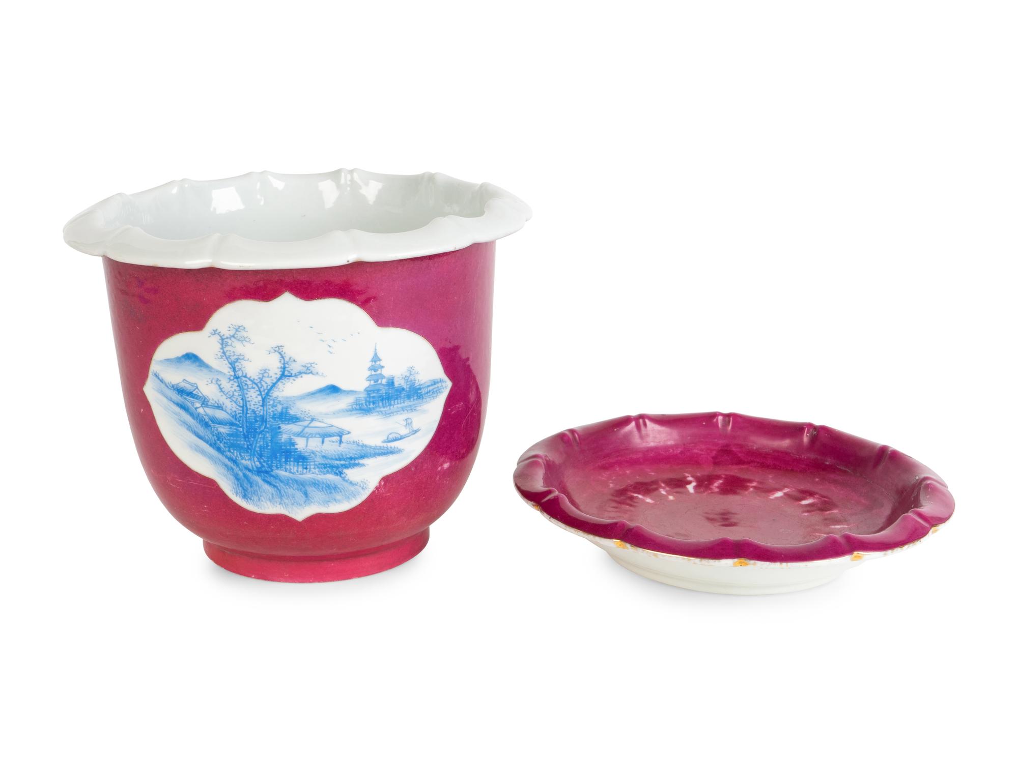 A Chinese Porcelain Jardiniere and Underplate — EARLY 20TH CENTURY
