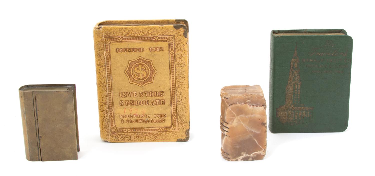 A Group of Four Book-Form Articles Height of largest 4 3/4 inches.