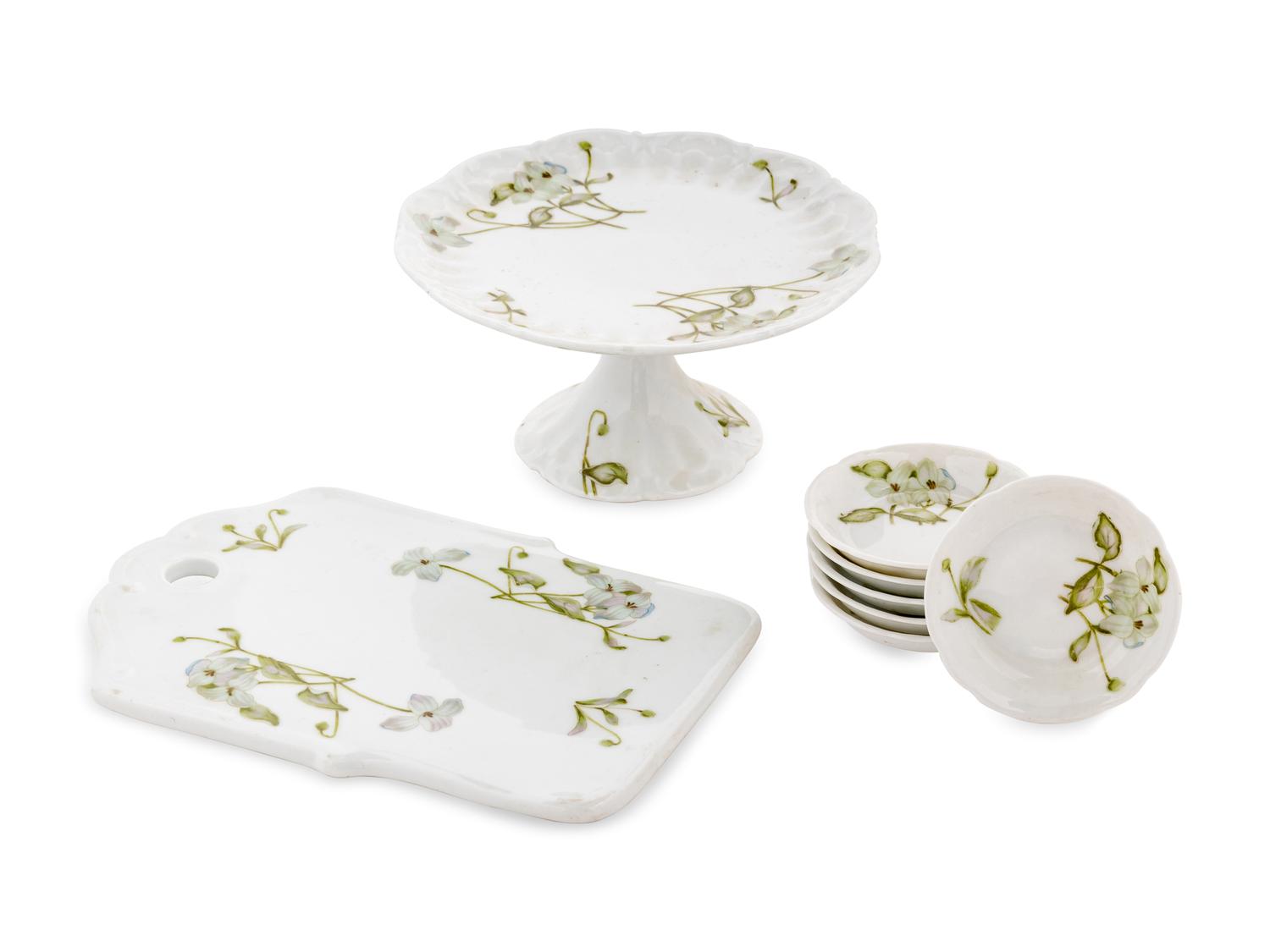 A Gardner Porcelain Fruit and Cheese Service
