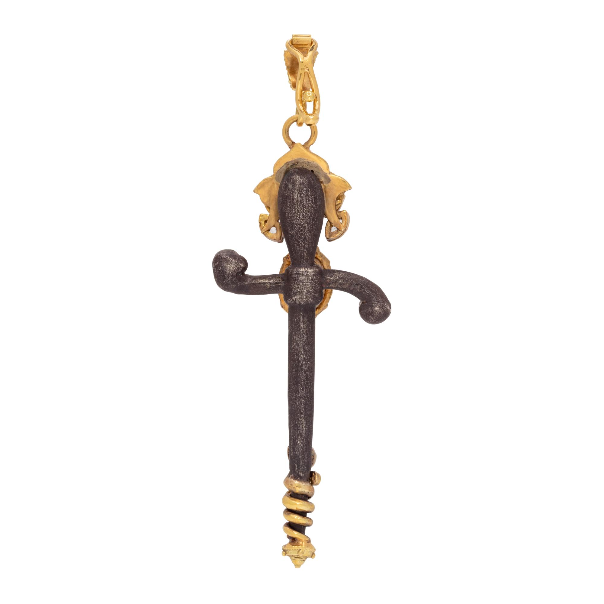DIAMOND AND MULTIGEM SWORD PENDANT