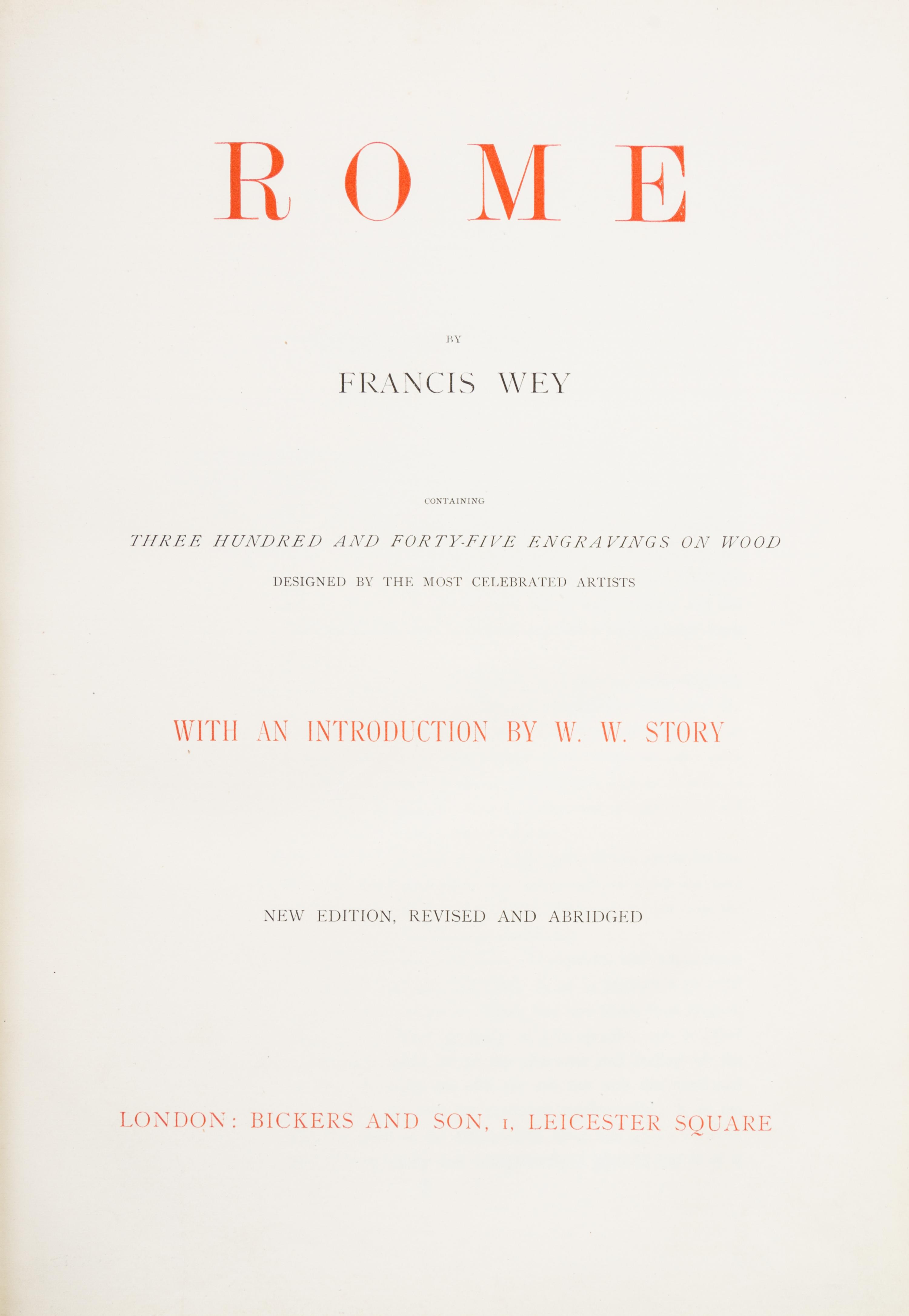 WEY, FRANCIS. Rome. London, n.d.