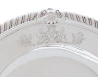 A Set of Twelve George II Silver Dinner Plates Engraved for the Countess of Brandon, County Kilkenny