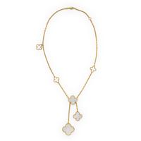 Mother-of-Pearl and Yellow Gold Quatrefoil Necklace