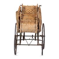 A Victorian Basket Weave Swan-Decorated Trolley