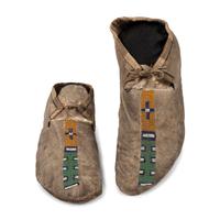 Northern Plains Beaded Buffalo Hide Moccasins
