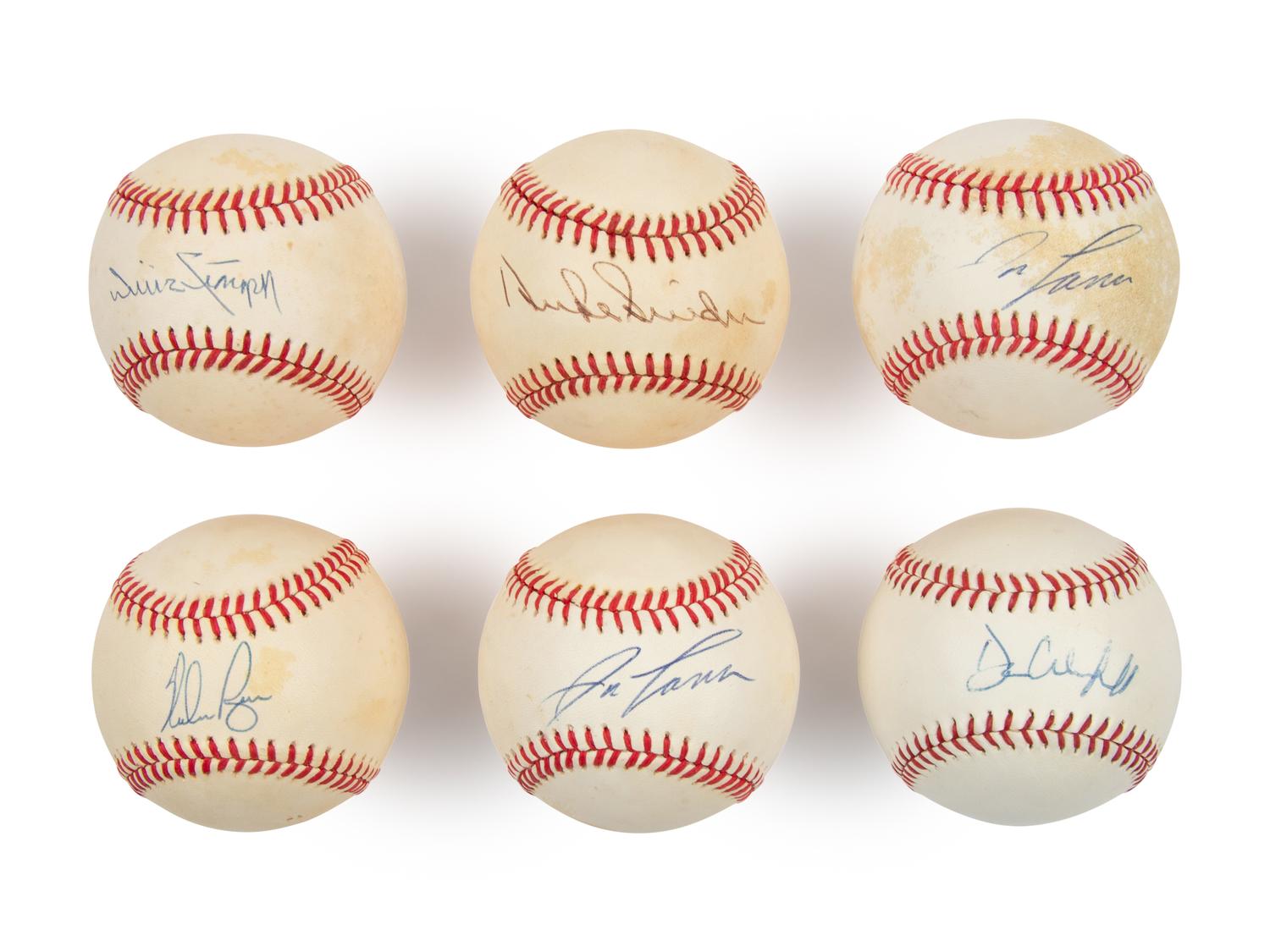 A Collection of Signed Autograph Baseballs Including Hall of Famers and Notables (6)