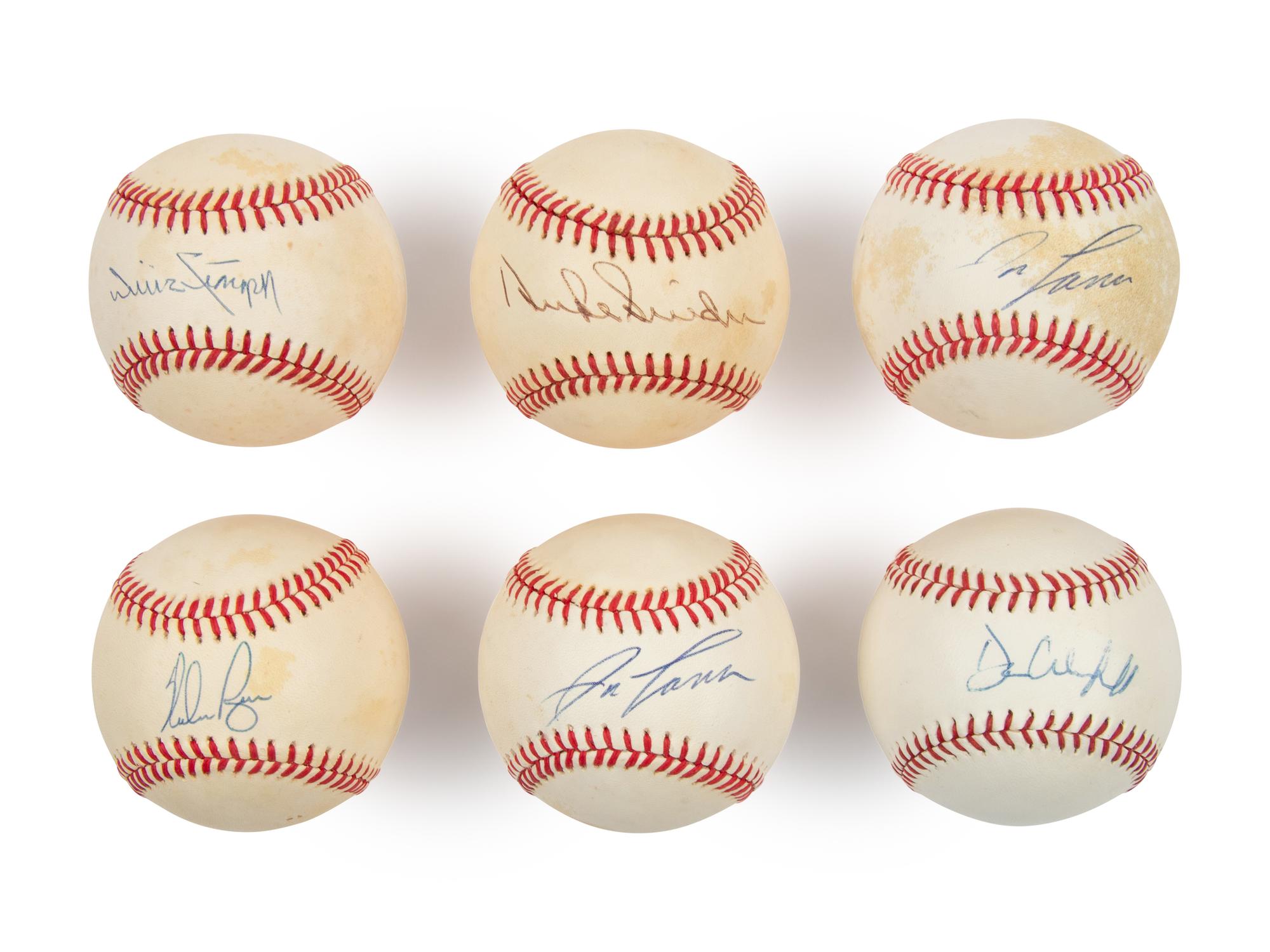 A Collection of Signed Autograph Baseballs Including Hall of Famers and Notables (6)
