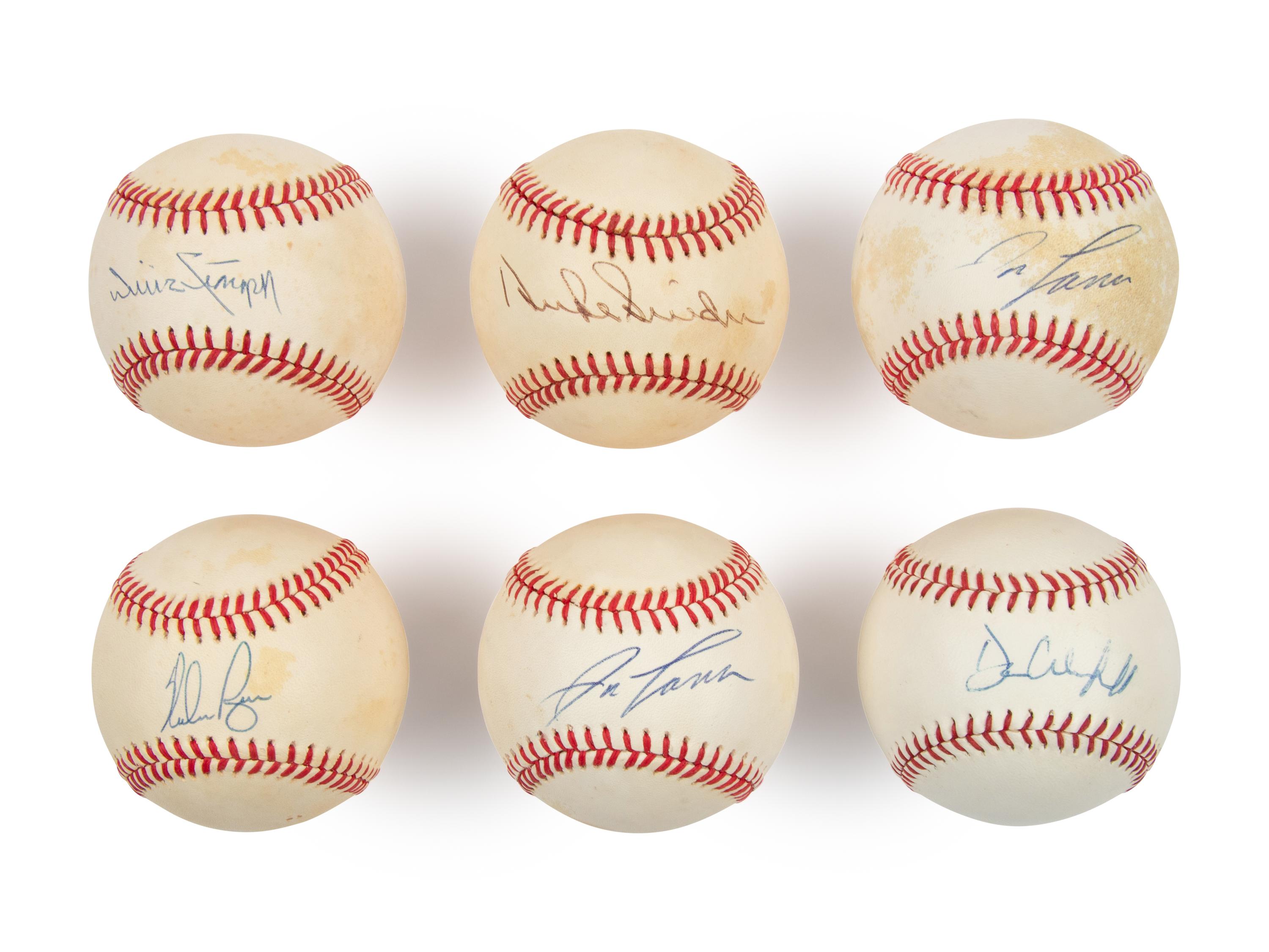 A Collection of Signed Autograph Baseballs Including Hall of Famers and Notables (6)
