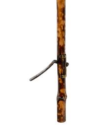 A Victorian Brass Mounted Bamboo Reaching Clamp
