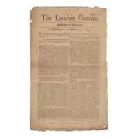 [Colonial America] A London Newspaper with Front-Page Addresses from Plymouth Colony