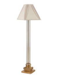 A Gilt-Metal and Glass Floor Lamp