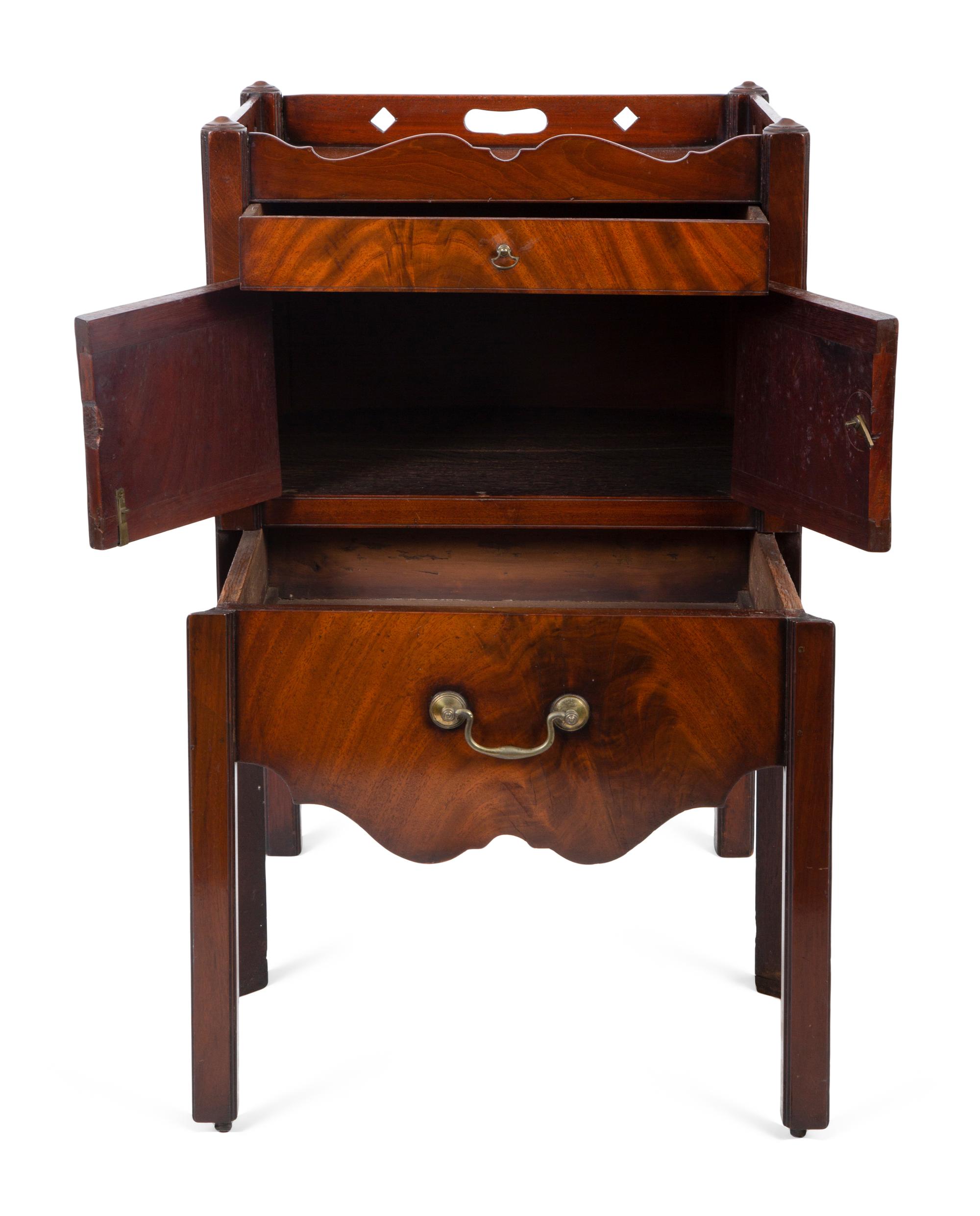 A George III Style Figured Mahogany Bedside Commode — 19TH/20TH CENTURY