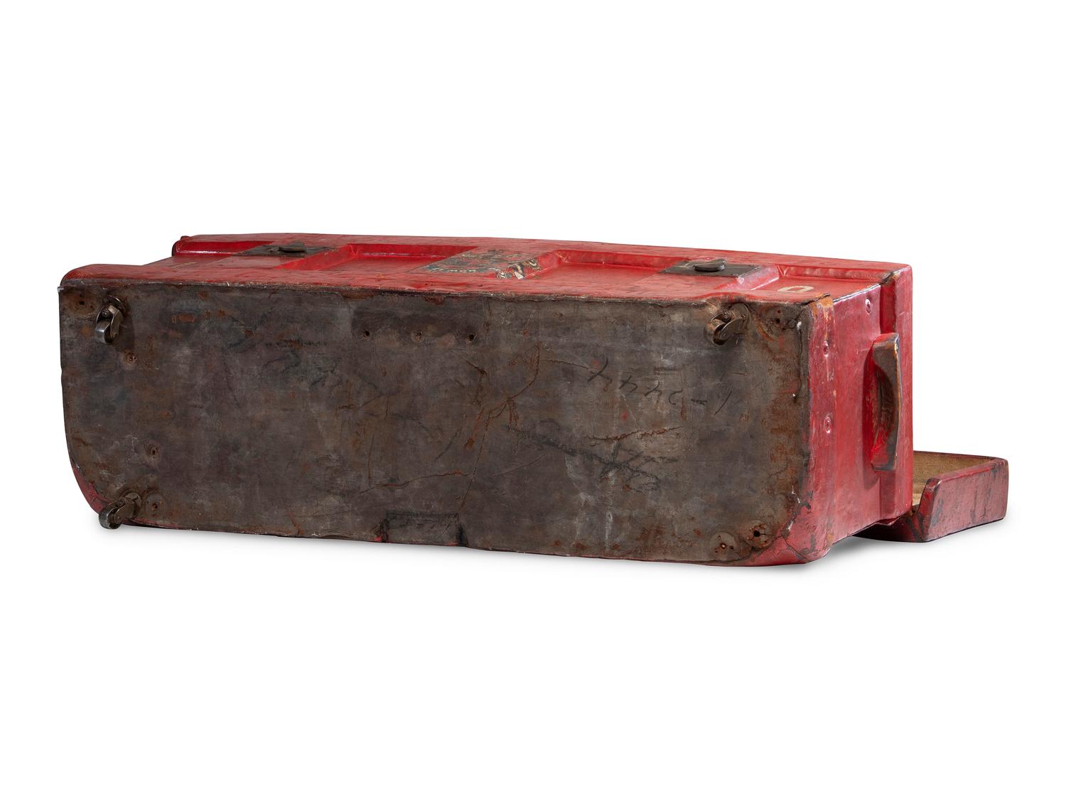 An English Painted Leather Trunk