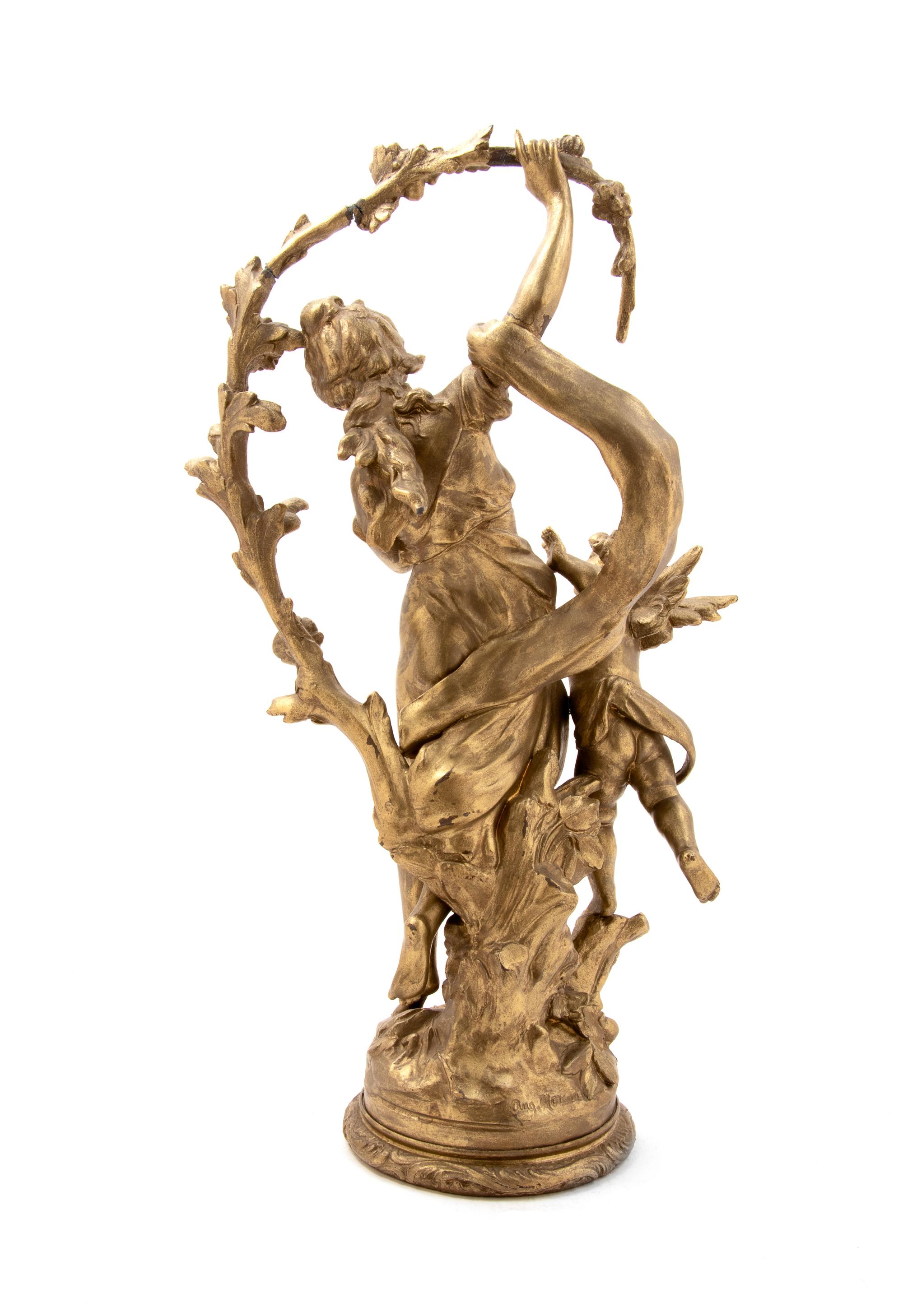 A Continental Gilt Metal Figural Group