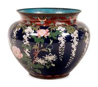 A Large Cloisonné Jardinière and Stand