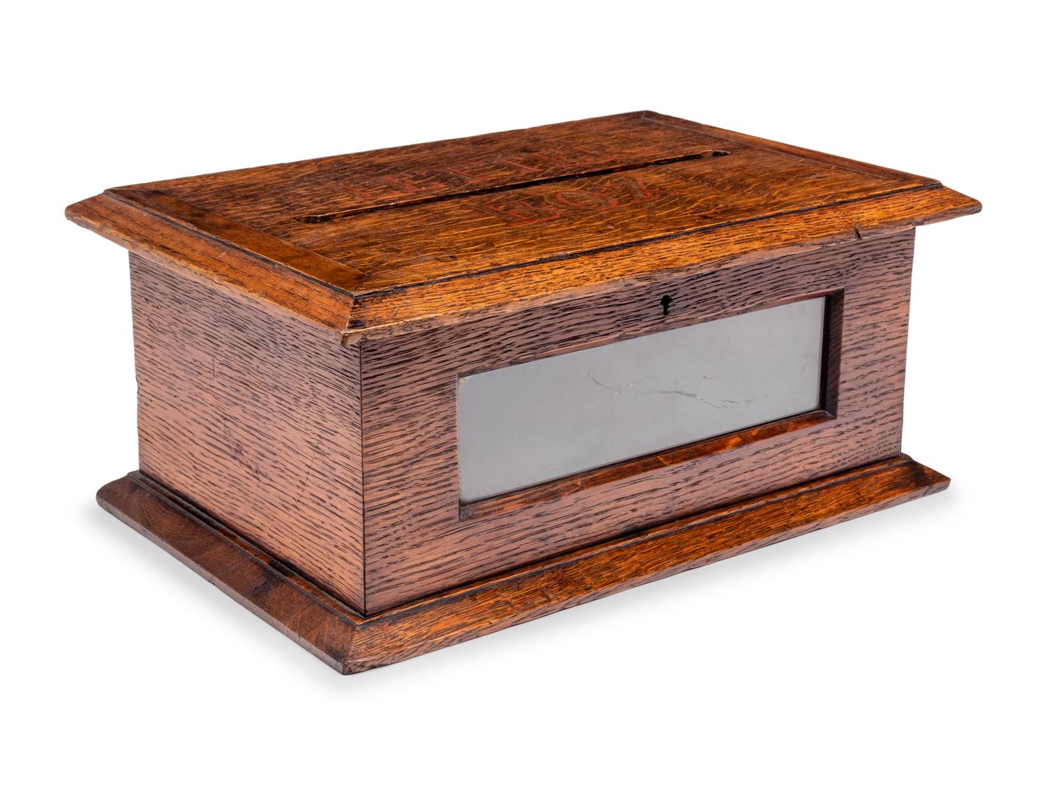 A Victorian Oak Letter Box