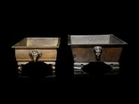 Two Bronze Rectangular Planters