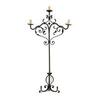 An Iron Three-Light Floor Candelabrum
