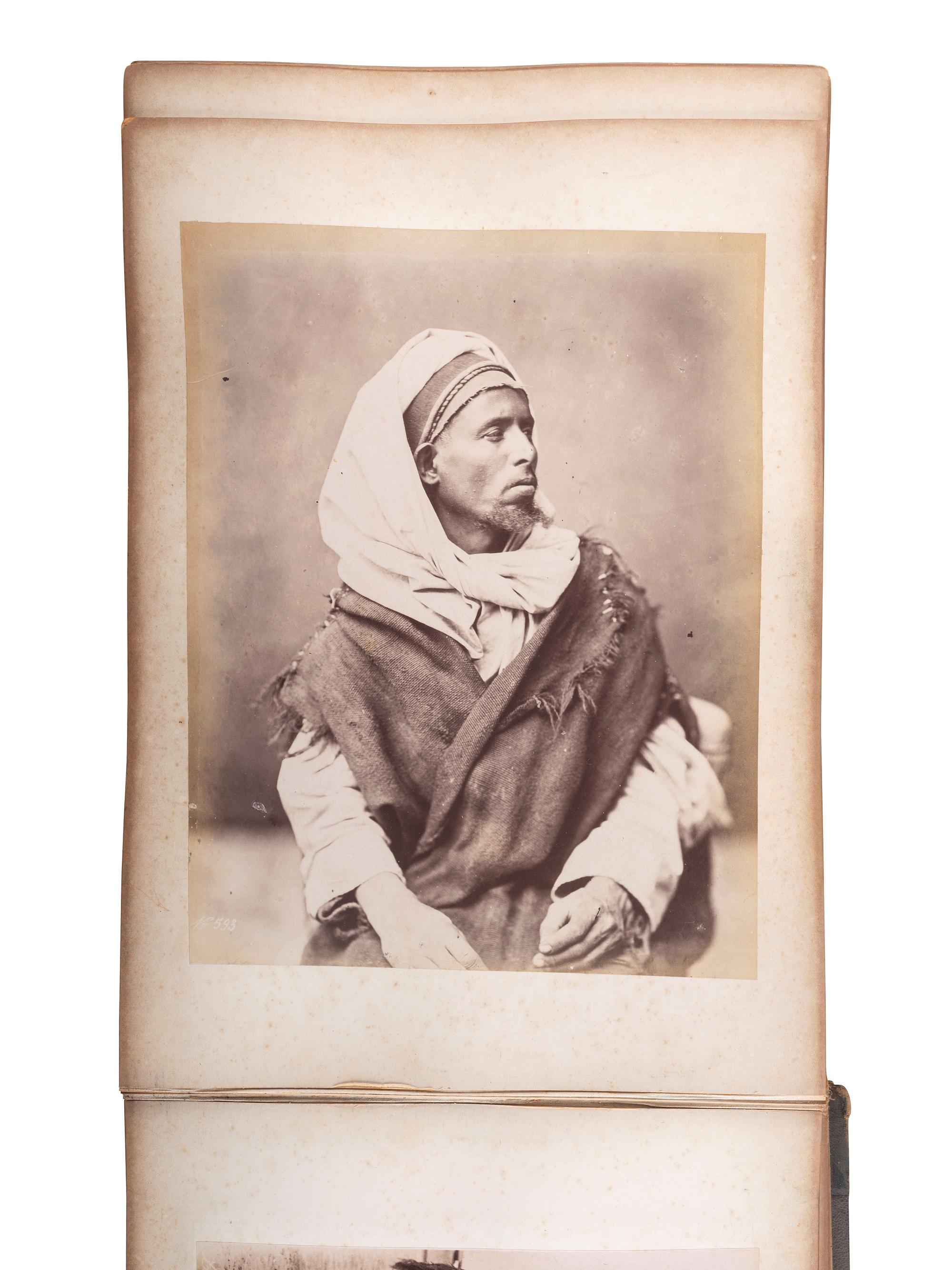 [EARLY PHOTOGRAPHY]. Album containing photographs of Egypt, Italy, and Brussels, incl. images by Félix BONFILS and Hippolyte ARNOUX.