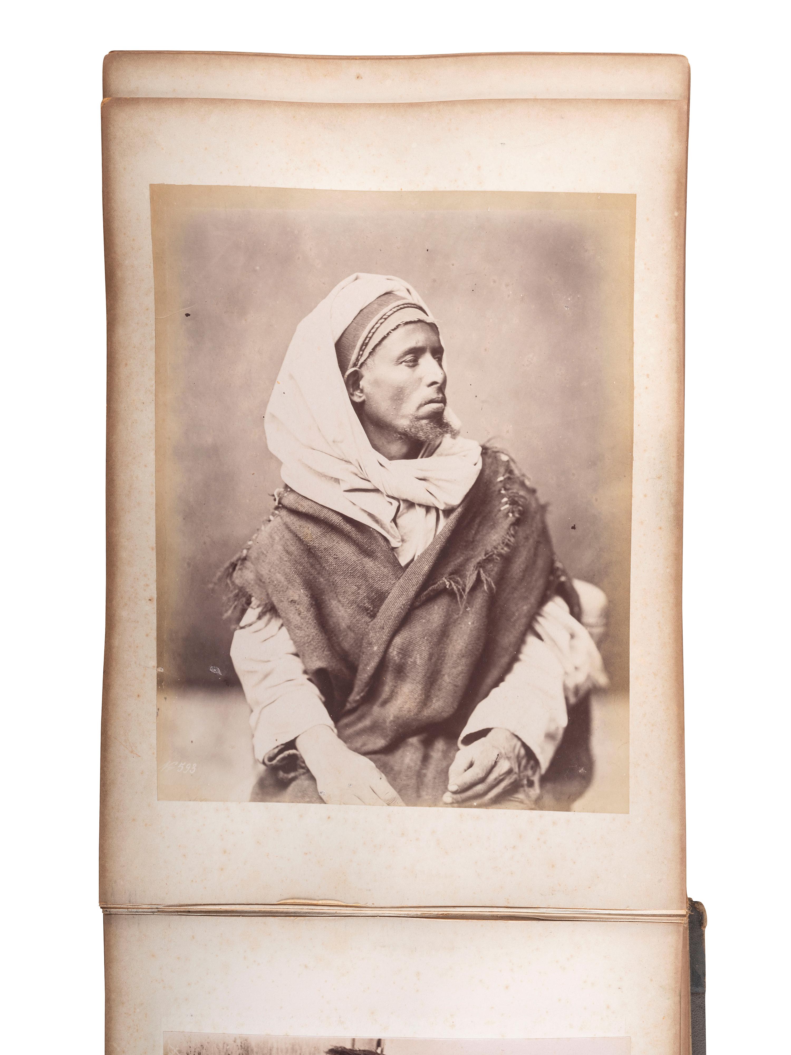 [EARLY PHOTOGRAPHY]. Album containing photographs of Egypt, Italy, and Brussels, incl. images by Félix BONFILS and Hippolyte ARNOUX.