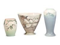 Three Artist Decorated Rookwood Pottery Floral Vases