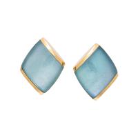 VHERNIER, AQUAMARINE AND MOTHER-OF-PEARL DOUBLET 'PLATEAU' CLIP EARRINGS