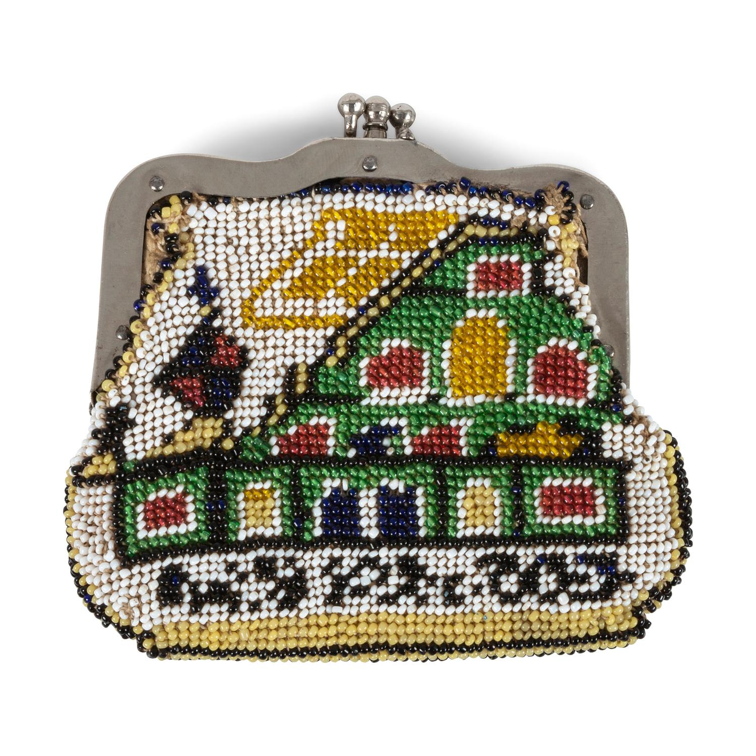 Comanche Brick-Stitched Hide Change Purse, with Candelaria Imagery