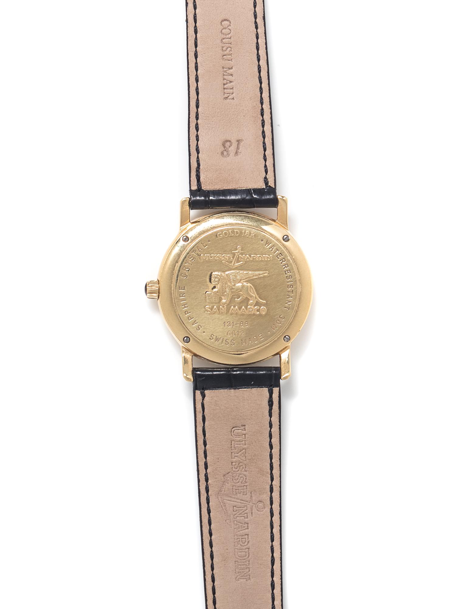 ULYSSE NARDIN, 18K YELLOW GOLD REF. 131-88 'SAN MARCO' WRISTWATCH