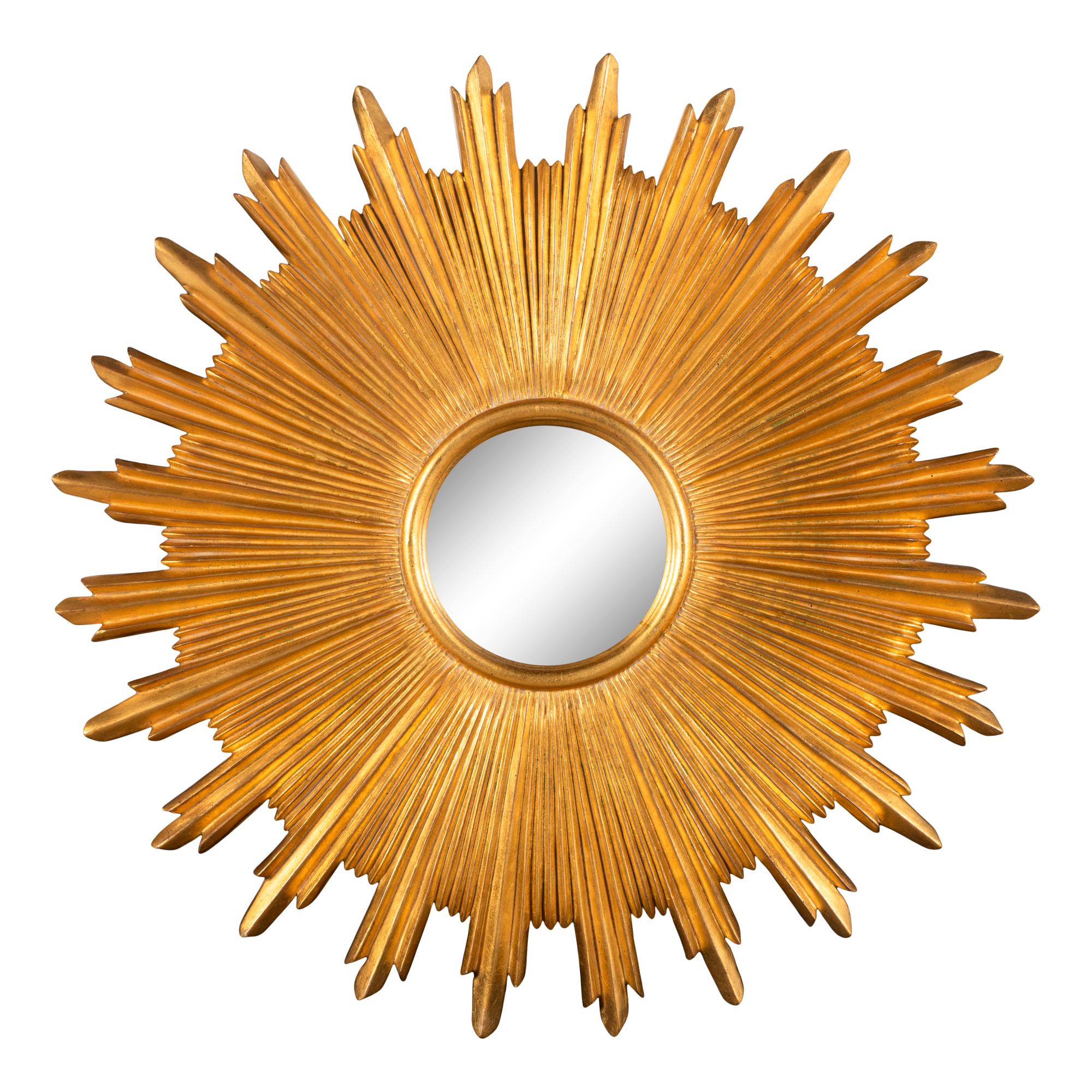 A Contemporary Giltwood Sunburst Mirror