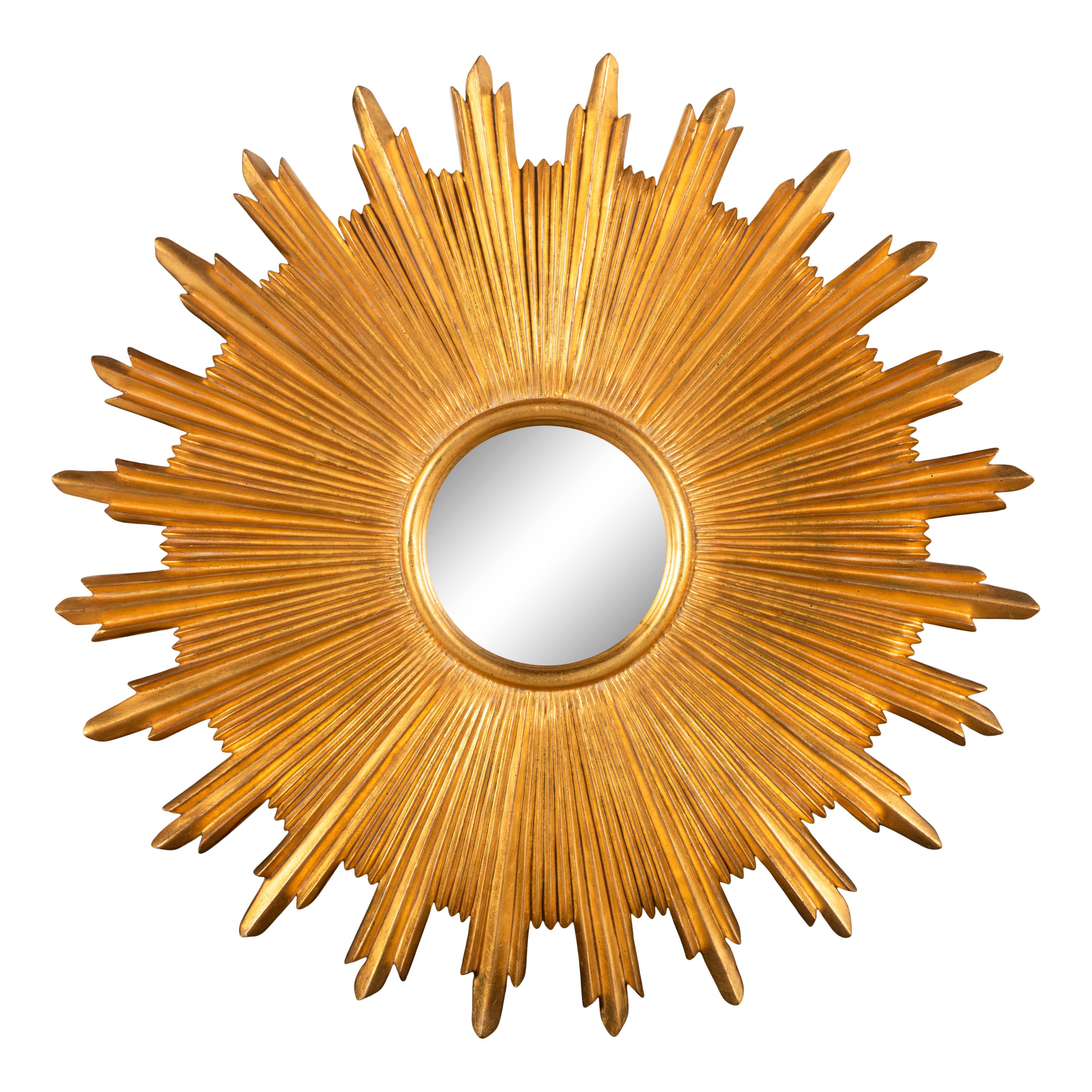 A Contemporary Giltwood Sunburst Mirror